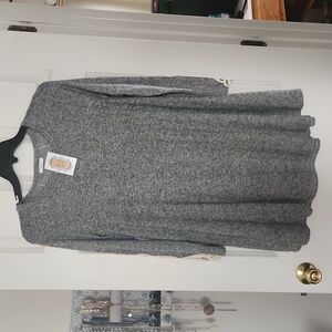 Small Lightweight Grey Sweater Dress with Lace Sleeves